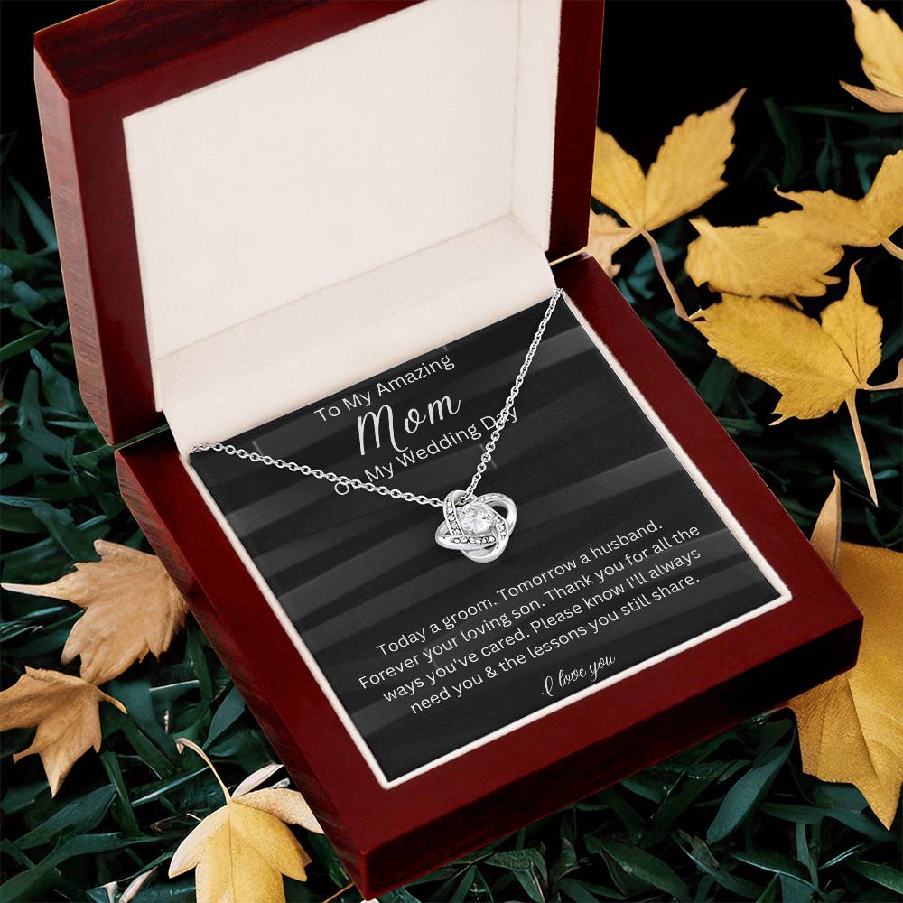 To My Mom On My Wedding Day, Gift From Groom, Gift For Mom, Wedding Gift From Son, Wedding Day Gift Necklace for Mom