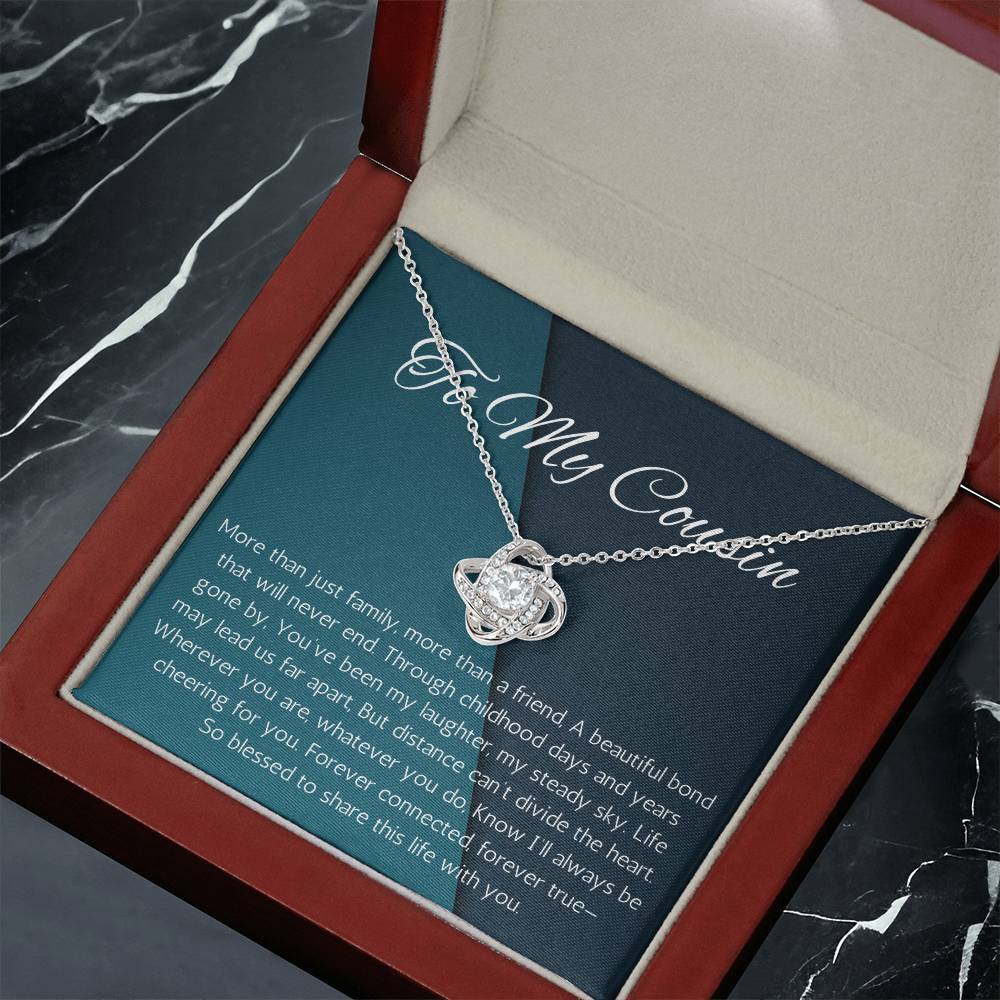 Gifts for Cousin, Cousin Gift Idea, Necklace Gift for Cousin Wedding Gift for Cousin, Love Knot Necklace for Birthday