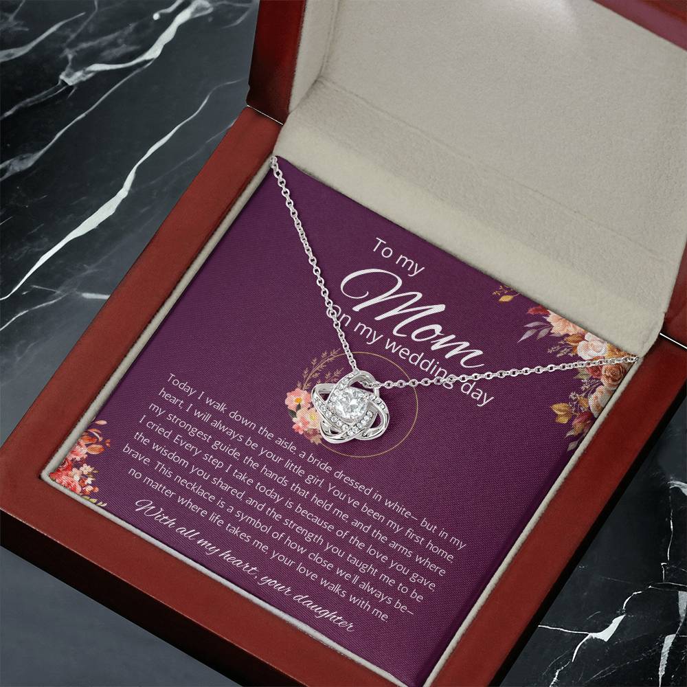 Mother of Bride Gift From Daughter Mother of the Bride From Bride Love Knot Necklace Wedding Gift, Engagement Gift from Daughter