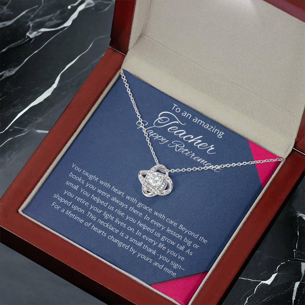 Teacher Retirement Gift Necklace, Retiring Teacher Gift Jewelry, School Retirement Gifts, Teacher Appreciation Gift for Retired Teacher