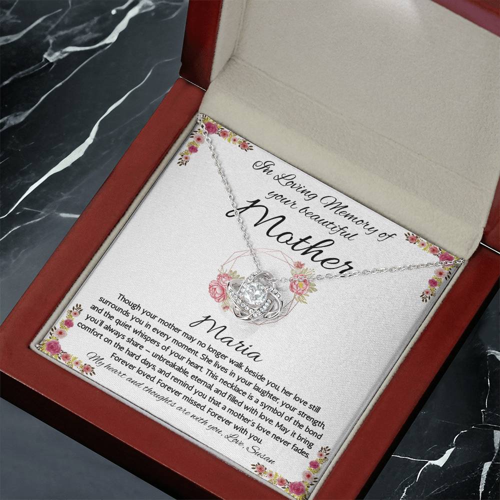 Sympathy Gift Loss of Mother, Memorial Gift for Loss of Mother, Jewelry for Daughter, In Memory of Mom, Condolence Gift, Loss of Mom Gift, Love Knot Necklace