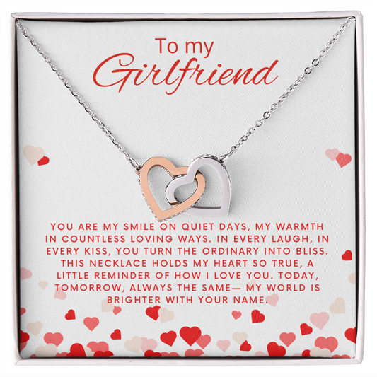 Girlfriend Necklace Gift, Interlocking Love Necklace, Birthday, Anniversary, Valentines Day Gift Necklace For Girlfriend from Boyfriend
