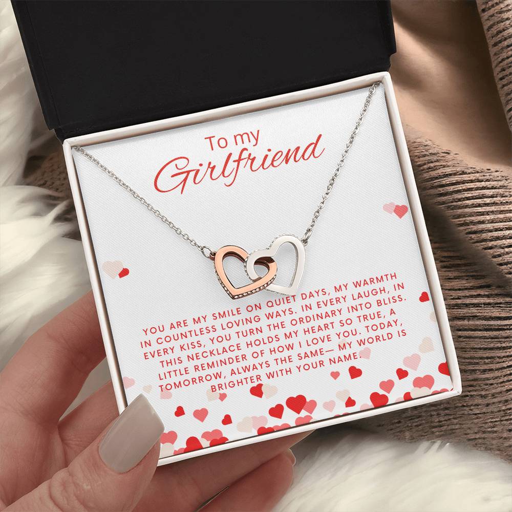 Girlfriend Necklace Gift, Interlocking Love Necklace, Birthday, Anniversary, Valentines Day Gift Necklace For Girlfriend from Boyfriend