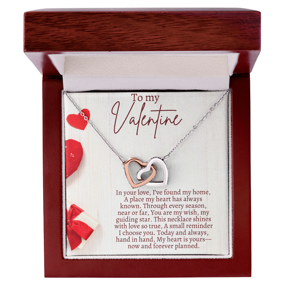 To My valentine Gift Necklace, Interlocking Heart Necklace For Valentines Day Gift for Girlfriend, Wife Partner from Boyfriend Husband