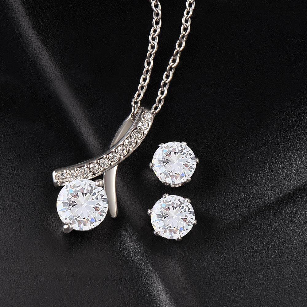 80th birthday gift for women, 80th birthday gift for mom, grandma, nana, Alluring Beauty Necklace and Earring Set, 80th birthday jewelry