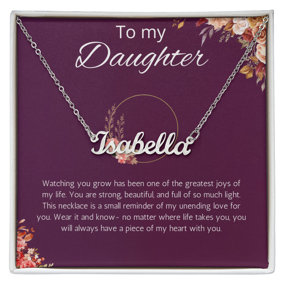 To My Daughter Custom Name Gift Necklace, Birthday Gift from Dad and Mom, Daughter Birthday, Graduation, Christmas Jewelry Gift from Parents