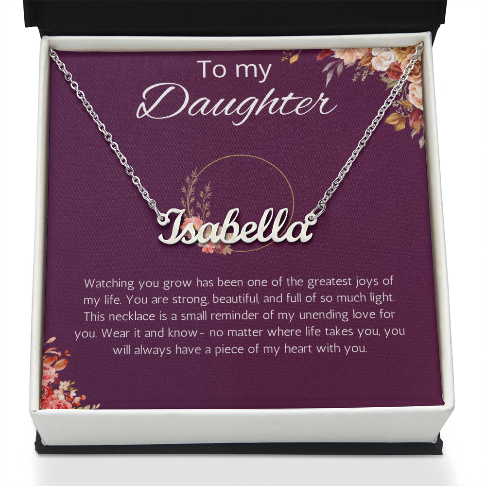 To My Daughter Custom Name Gift Necklace, Birthday Gift from Dad and Mom, Daughter Birthday, Graduation, Christmas Jewelry Gift from Parents
