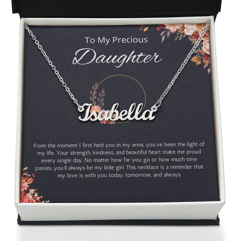 To My Precious Daughter Custom Name Necklace, Birthday Gift Personalized Name Necklace, Birthday, Graduation, Christmas Gift