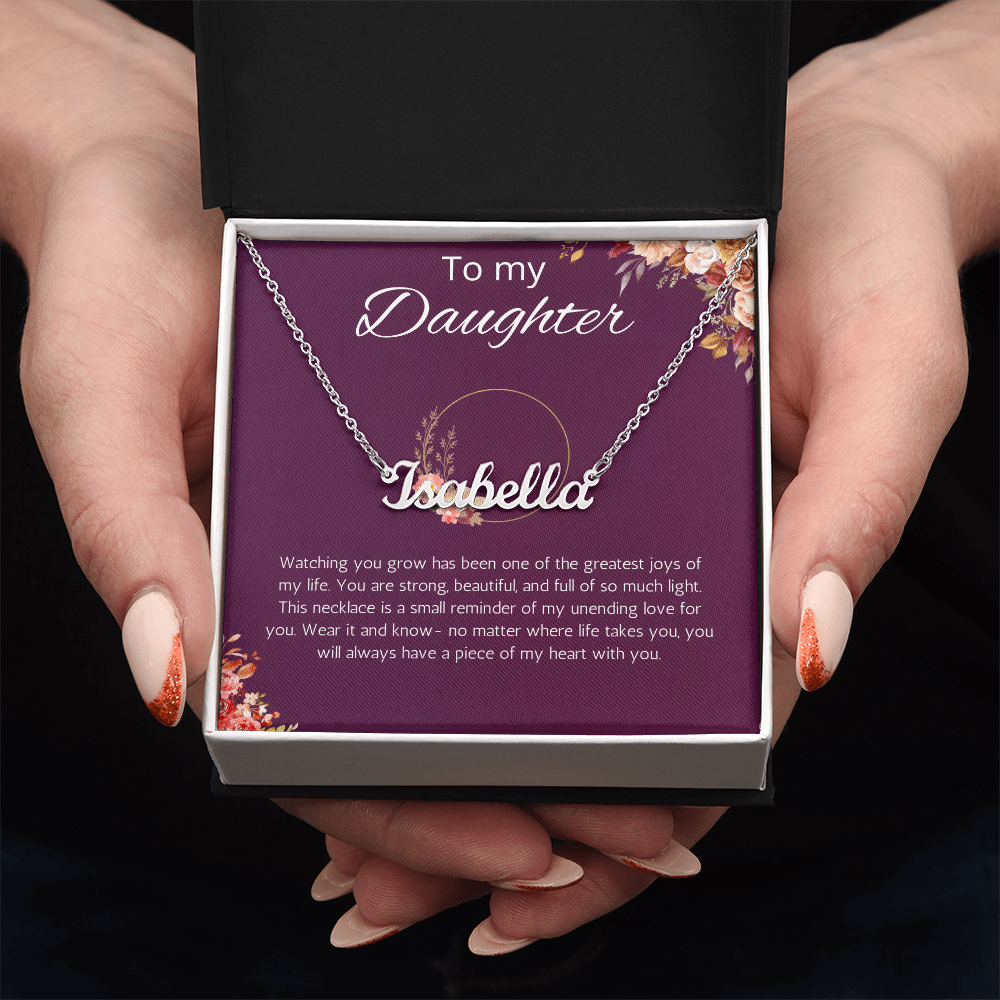 To My Daughter Custom Name Gift Necklace, Birthday Gift from Dad and Mom, Daughter Birthday, Graduation, Christmas Jewelry Gift from Parents