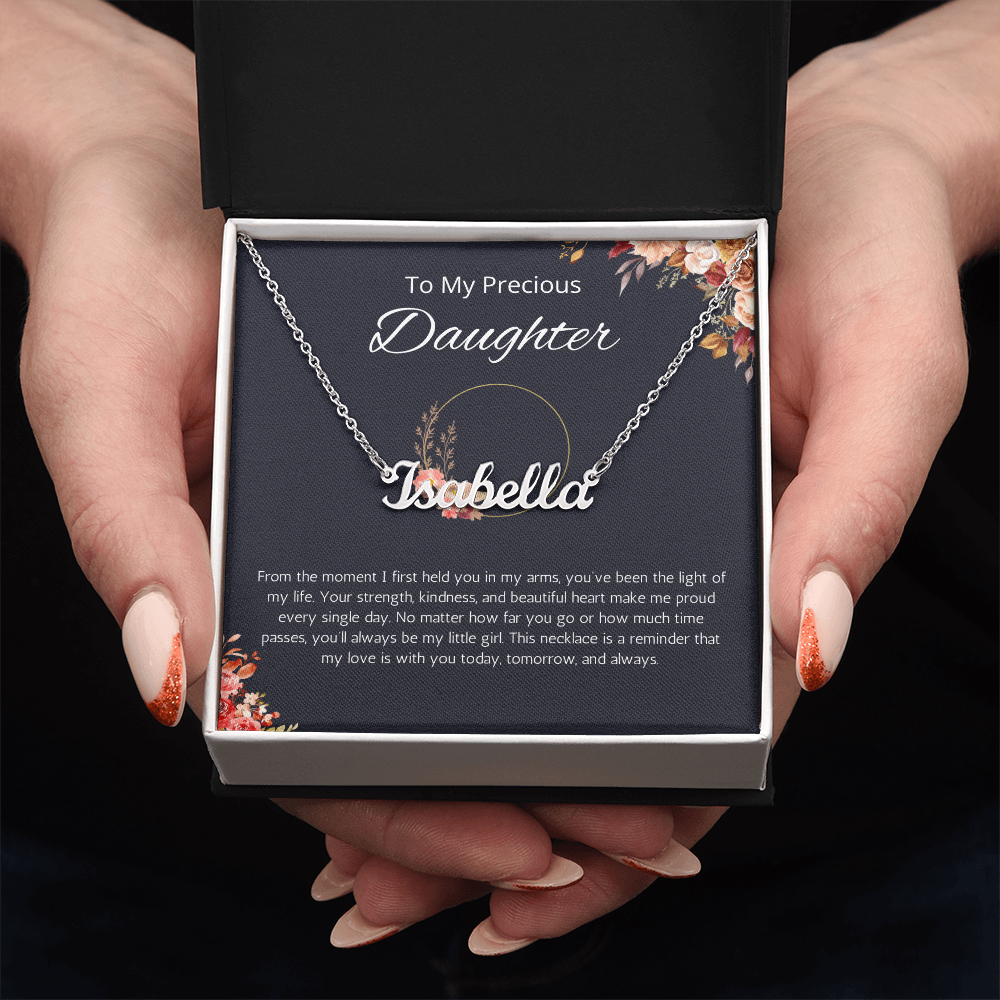 To My Precious Daughter Custom Name Necklace, Birthday Gift Personalized Name Necklace, Birthday, Graduation, Christmas Gift