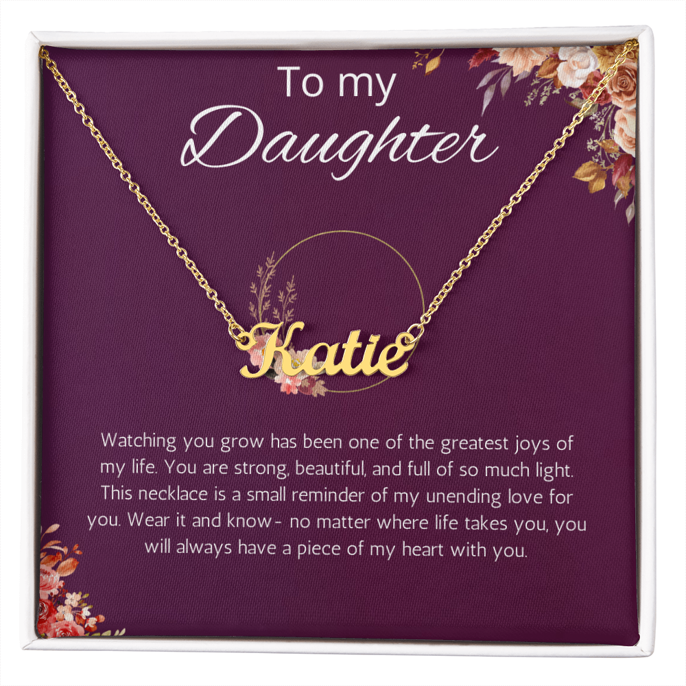 To My Daughter Custom Name Gift Necklace, Birthday Gift from Dad and Mom, Daughter Birthday, Graduation, Christmas Jewelry Gift from Parents