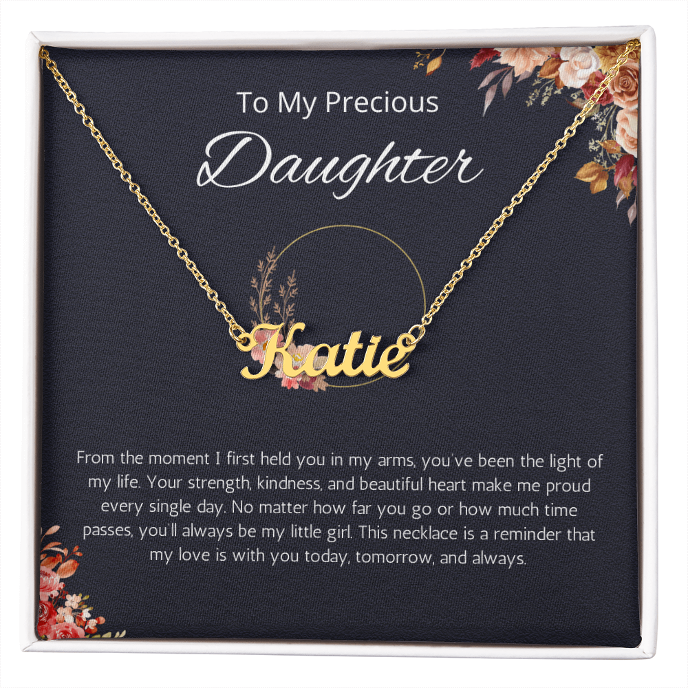 To My Precious Daughter Custom Name Necklace, Birthday Gift Personalized Name Necklace, Birthday, Graduation, Christmas Gift