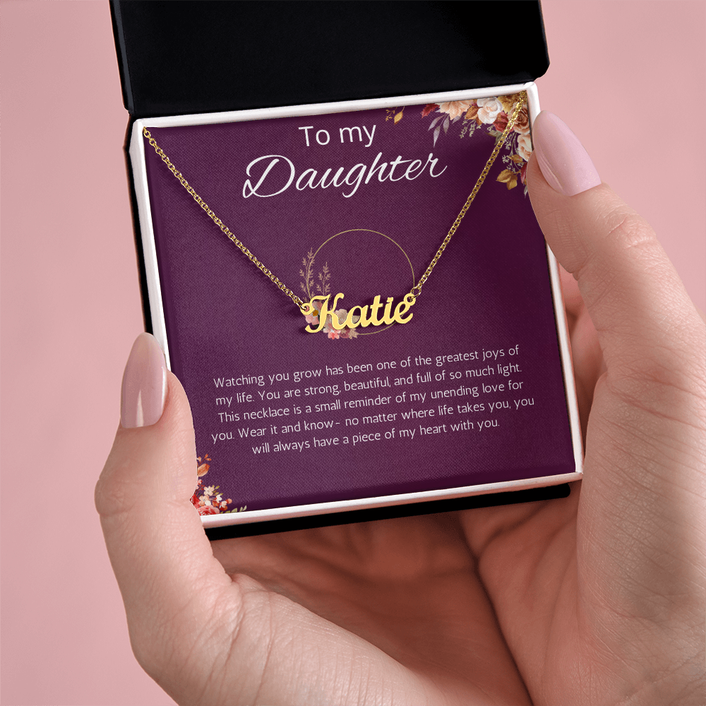 To My Daughter Custom Name Gift Necklace, Birthday Gift from Dad and Mom, Daughter Birthday, Graduation, Christmas Jewelry Gift from Parents