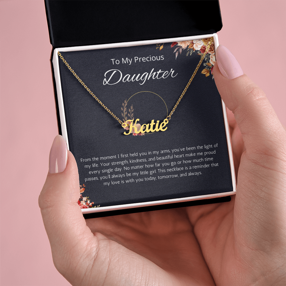 To My Precious Daughter Custom Name Necklace, Birthday Gift Personalized Name Necklace, Birthday, Graduation, Christmas Gift