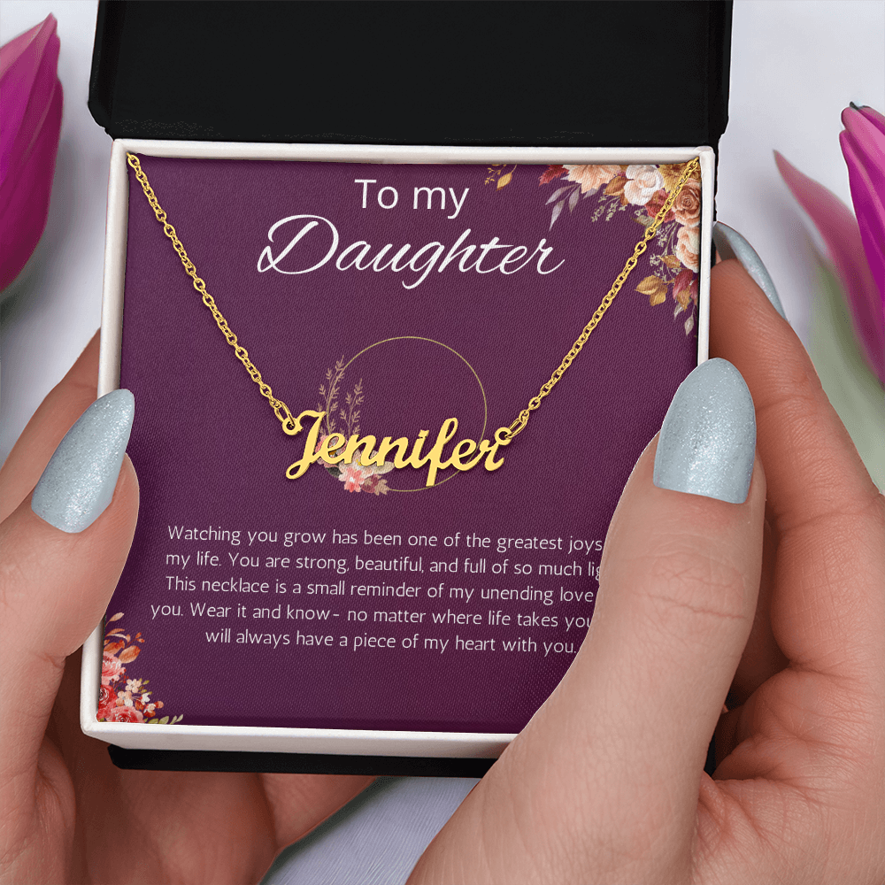To My Daughter Custom Name Gift Necklace, Birthday Gift from Dad and Mom, Daughter Birthday, Graduation, Christmas Jewelry Gift from Parents