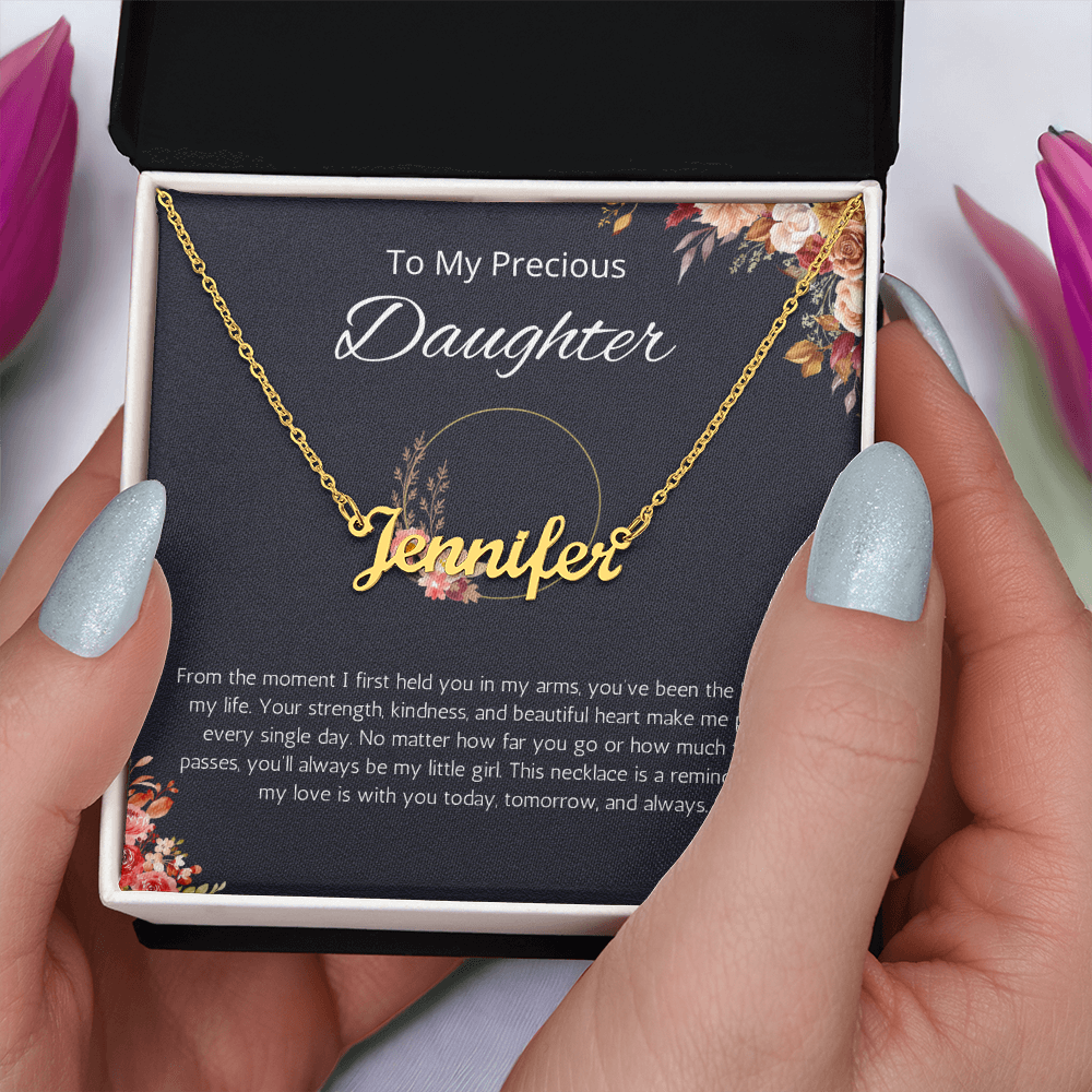 To My Precious Daughter Custom Name Necklace, Birthday Gift Personalized Name Necklace, Birthday, Graduation, Christmas Gift