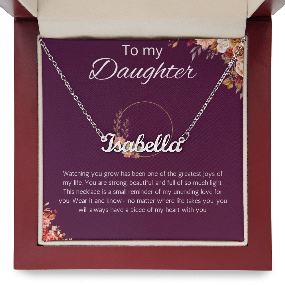 To My Daughter Custom Name Gift Necklace, Birthday Gift from Dad and Mom, Daughter Birthday, Graduation, Christmas Jewelry Gift from Parents
