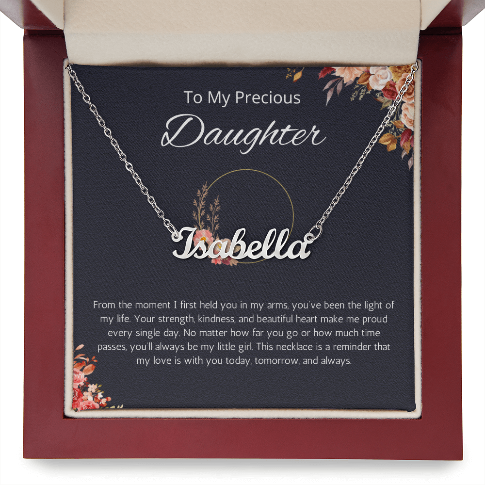 To My Precious Daughter Custom Name Necklace, Birthday Gift Personalized Name Necklace, Birthday, Graduation, Christmas Gift