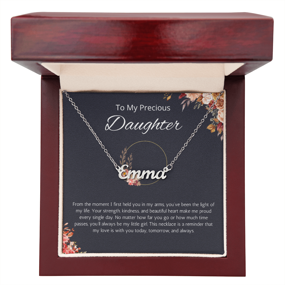 To My Precious Daughter Custom Name Necklace, Birthday Gift Personalized Name Necklace, Birthday, Graduation, Christmas Gift