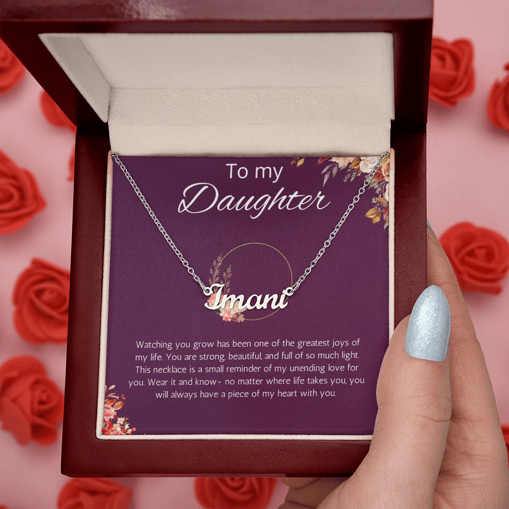 To My Daughter Custom Name Gift Necklace, Birthday Gift from Dad and Mom, Daughter Birthday, Graduation, Christmas Jewelry Gift from Parents