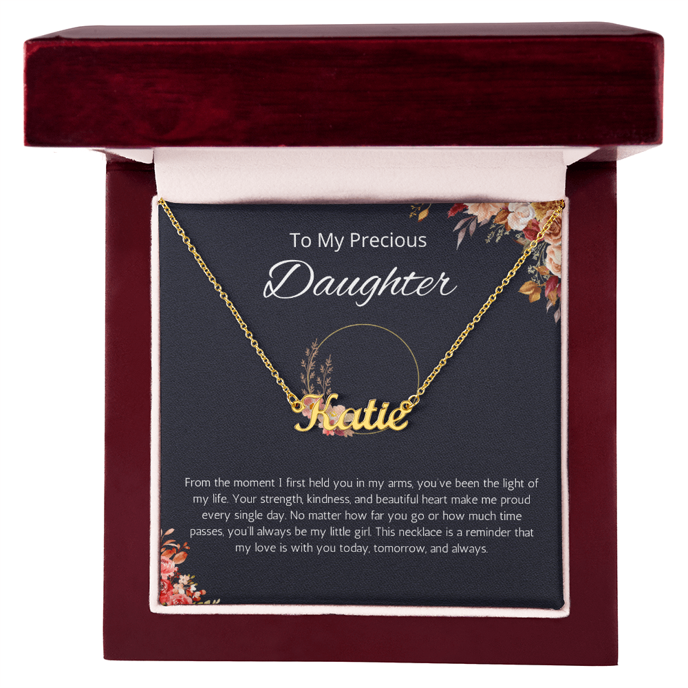 To My Precious Daughter Custom Name Necklace, Birthday Gift Personalized Name Necklace, Birthday, Graduation, Christmas Gift