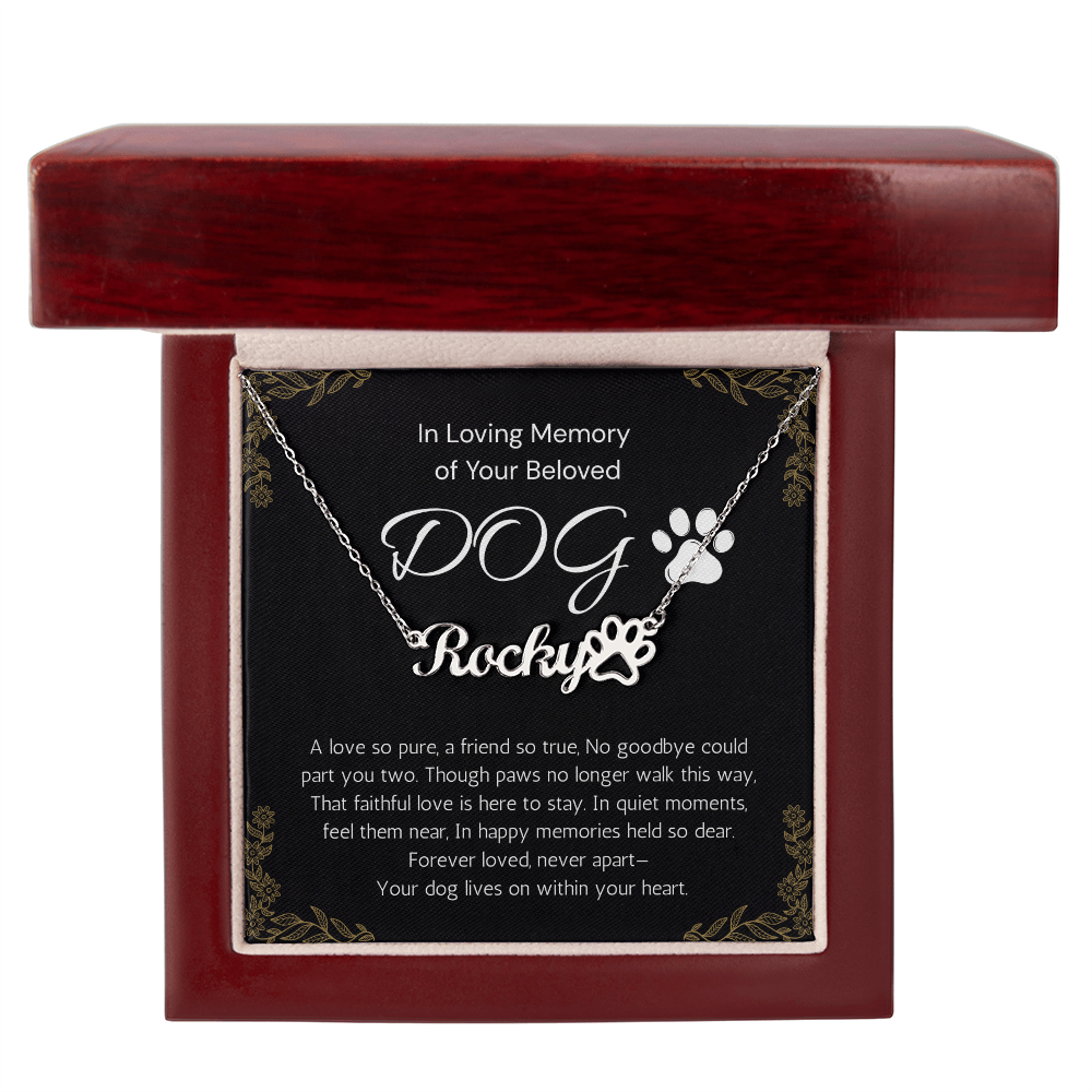 Dog Memorial Gift, Pet Loss Gift, Personalized Dog Paw Necklace, Loss of Dog Gift, Memory of dog, Remembrance gift for loss of Dog