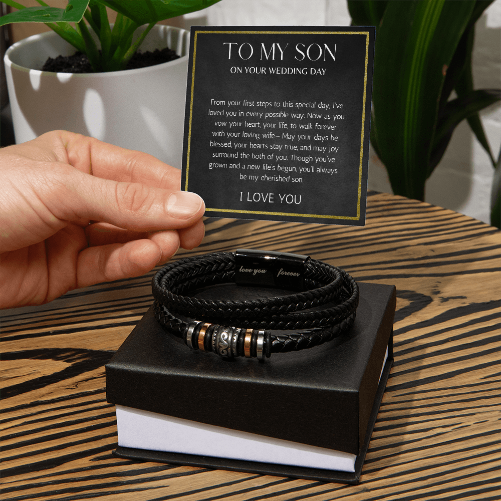 Mother to Son Wedding Gift, Gift From Mother, Groom Gift, Love you Bracelet Gift For Son on Wedding Day, To My son Wedding Gift from Mom