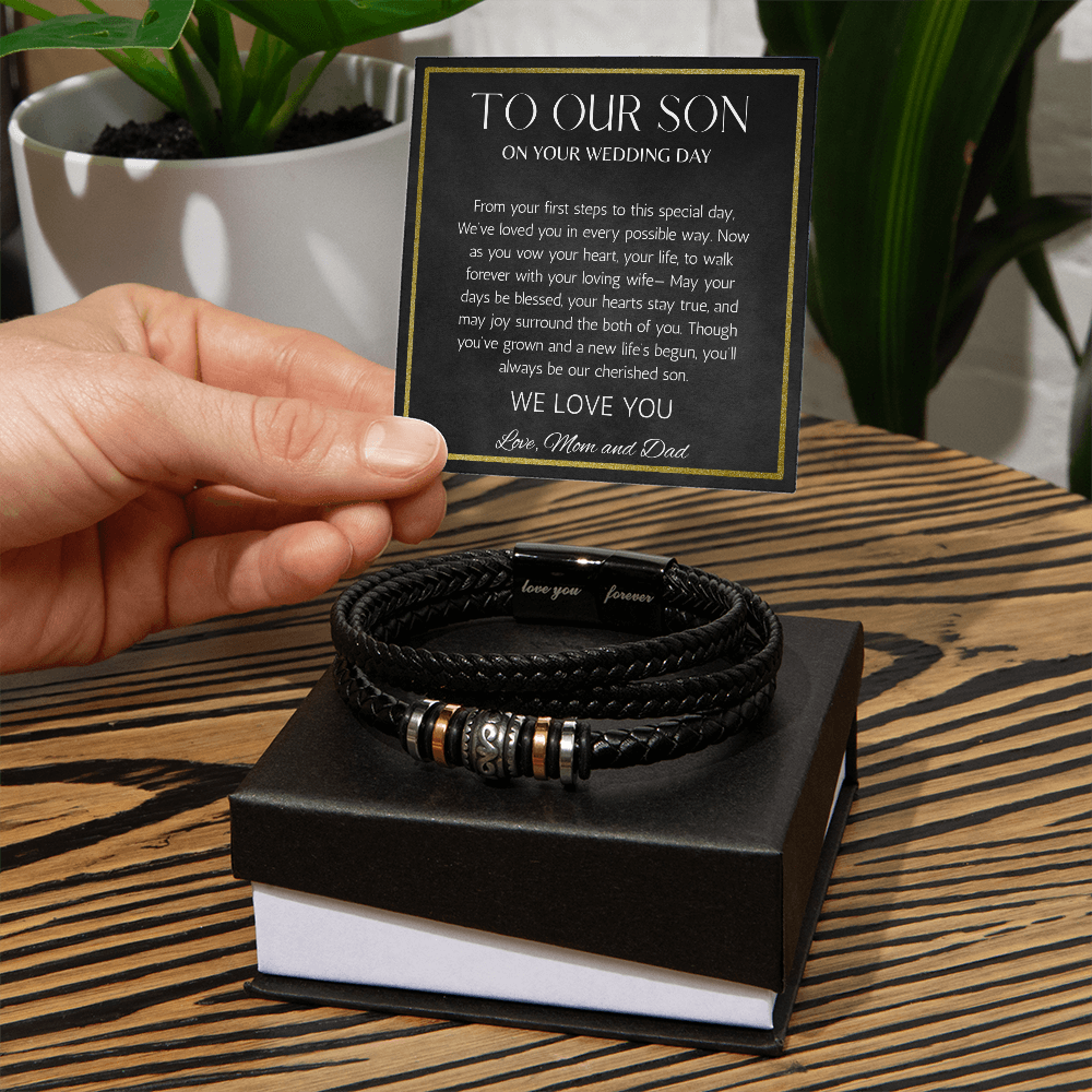 Mother to Son Wedding Gift, Gift From Mom and Dad, Groom Gift, Love you Bracelet Gift For Son on Wedding Day son Wedding Gift from Mother Father