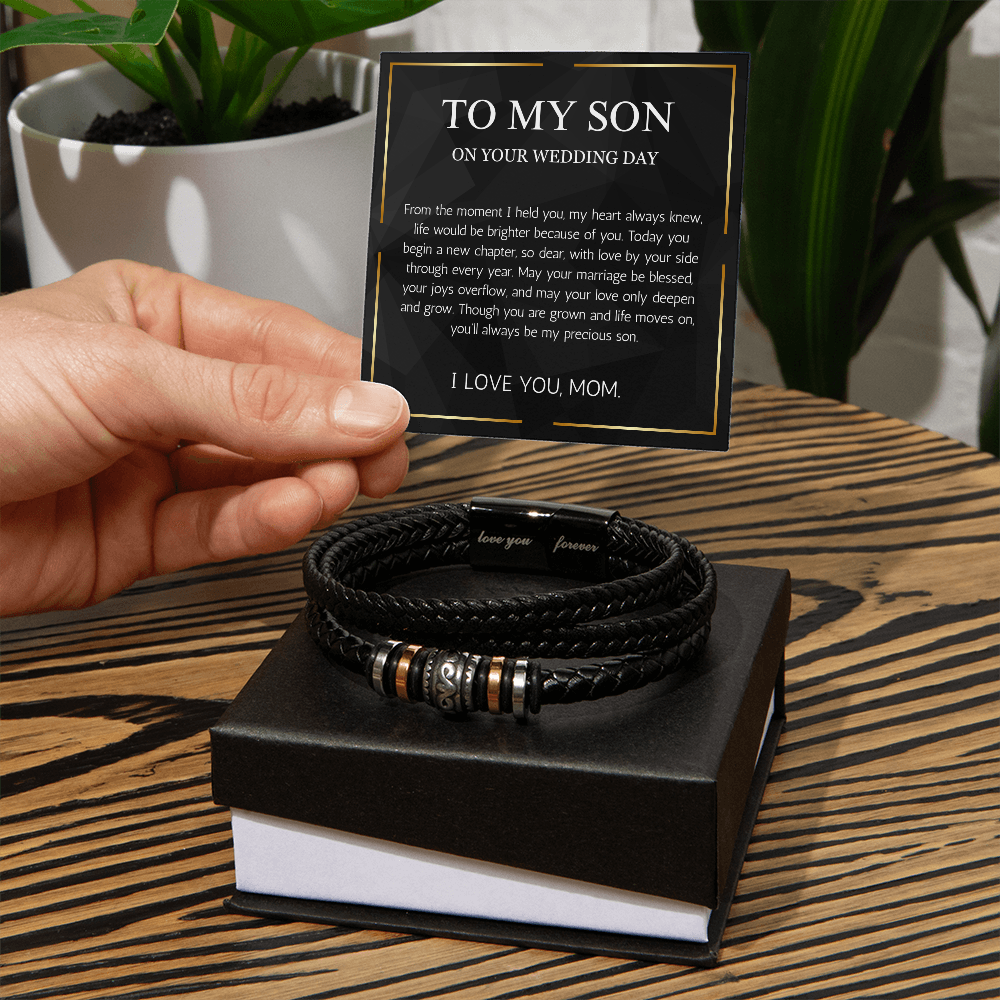 Mother to Son Wedding Gift Bracelet, Love you Bracelet Gift For Son on Wedding Day Gift From Mother, To My son Wedding Gift from Mom, Groom Gift