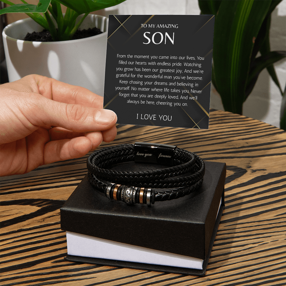 Gift for Son Birthday Gift for Son Christmas Gift for Son on Wedding Day, Sentimental Gifts for Son, Bracelet for Men