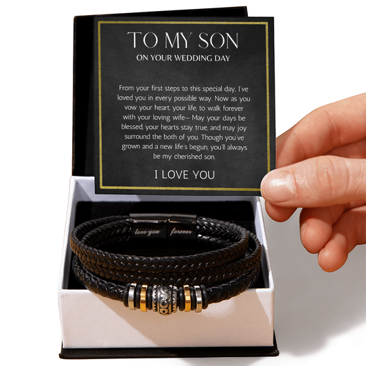 Mother to Son Wedding Gift, Gift From Mother, Groom Gift, Love you Bracelet Gift For Son on Wedding Day, To My son Wedding Gift from Mom