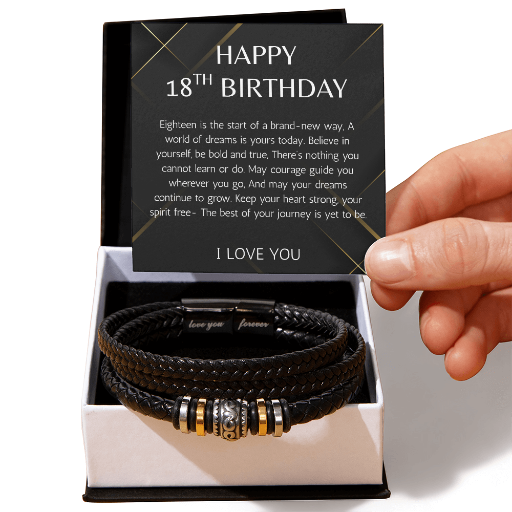 18th Birthday Boy Men's Necklace, Meaningful bracelet for Son, Grandson, Boyfriend, Friend, Nephew, Brother