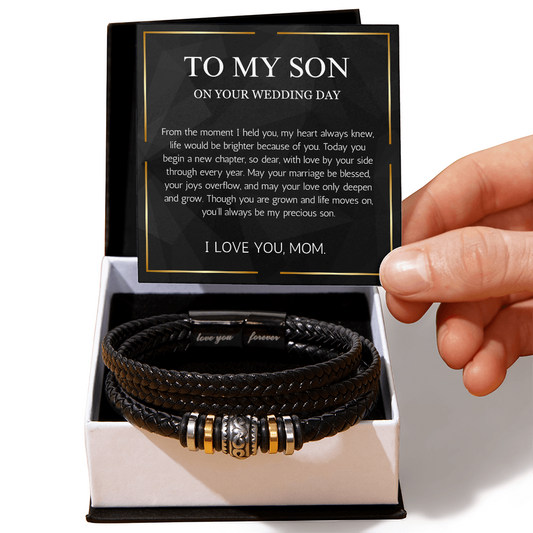 Mother to Son Wedding Gift Bracelet, Love you Bracelet Gift For Son on Wedding Day Gift From Mother, To My son Wedding Gift from Mom, Groom Gift