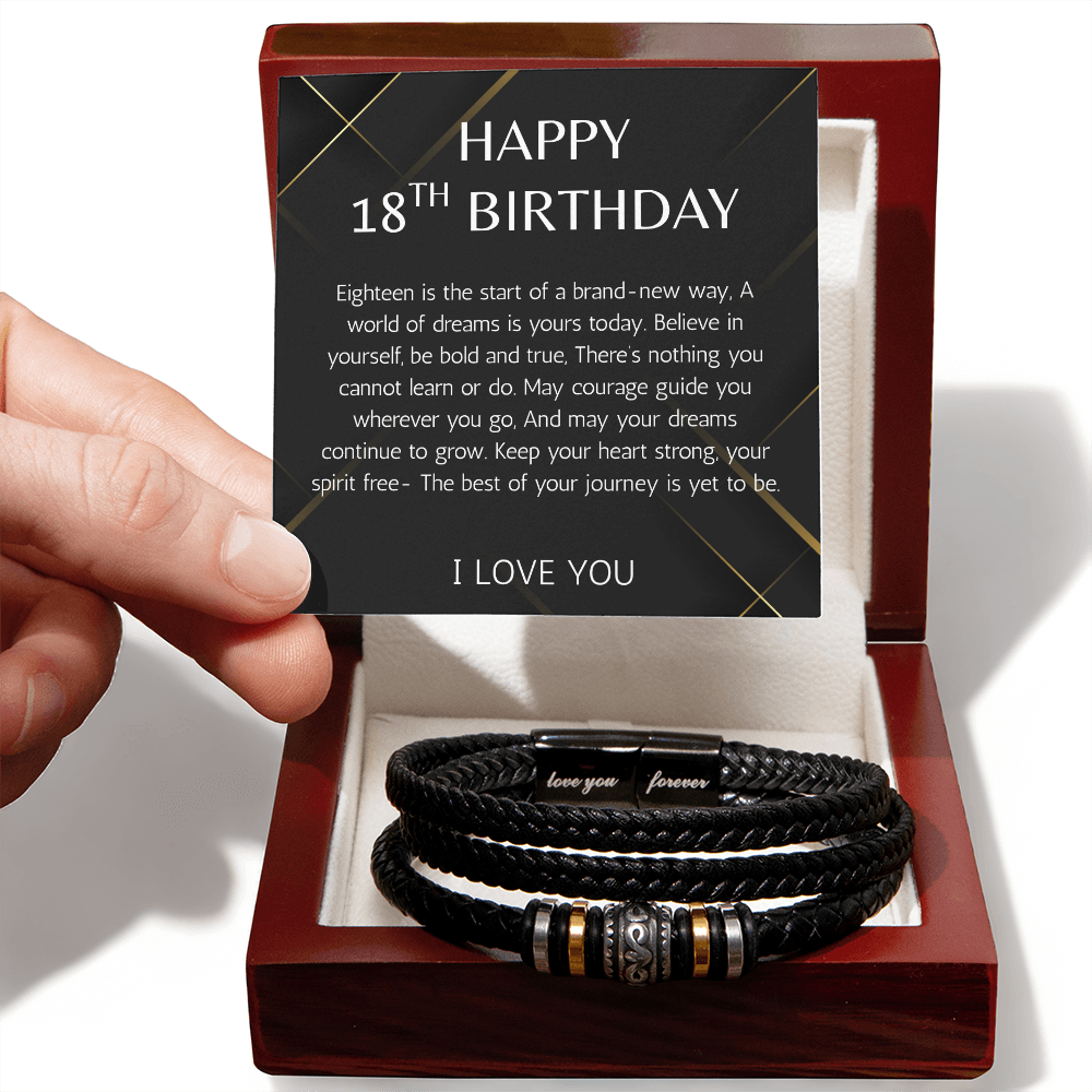 18th Birthday Boy Men's Necklace, Meaningful bracelet for Son, Grandson, Boyfriend, Friend, Nephew, Brother