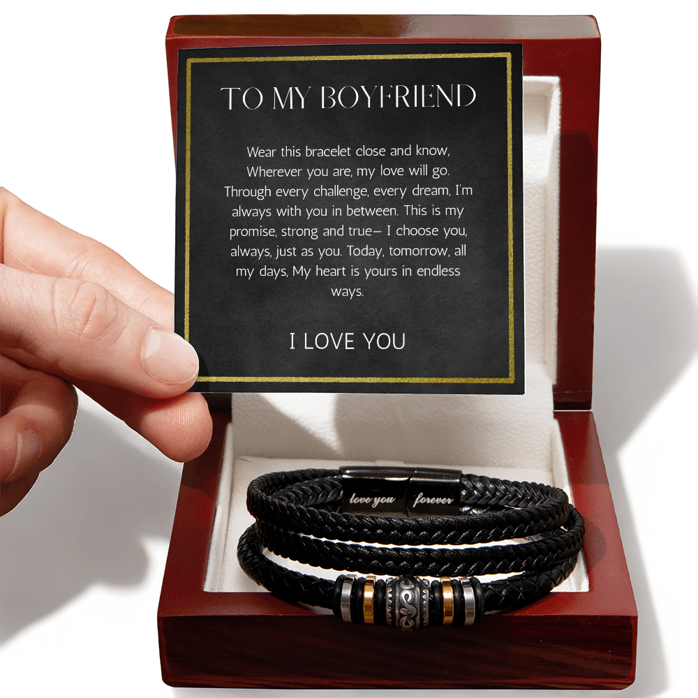 To My Boyfriend Bracelet, Valentine Gift for Men, Bracelet for Boyfriend, Anniversary Gift for Him,  Boyfriend Birthday Gift