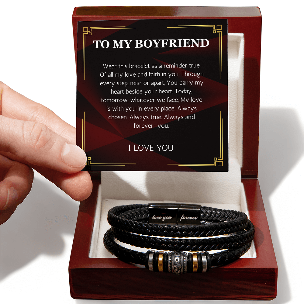 To My Boyfriend Bracelet, Bracelet for Boyfriend, Valentine Gift for Men, Boyfriend Birthday Gift, Anniversary Gift for Him from Girlfriend