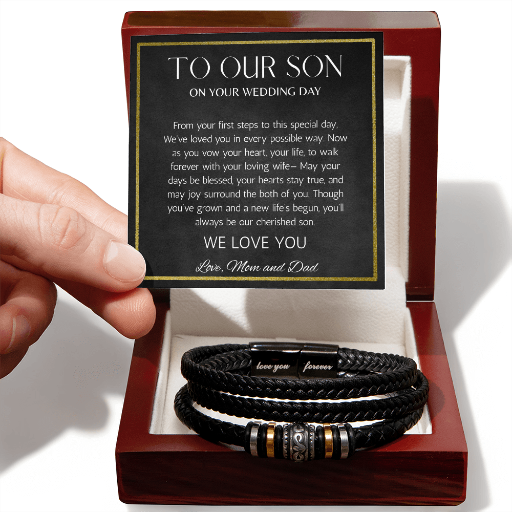 Mother to Son Wedding Gift, Gift From Mom and Dad, Groom Gift, Love you Bracelet Gift For Son on Wedding Day son Wedding Gift from Mother Father