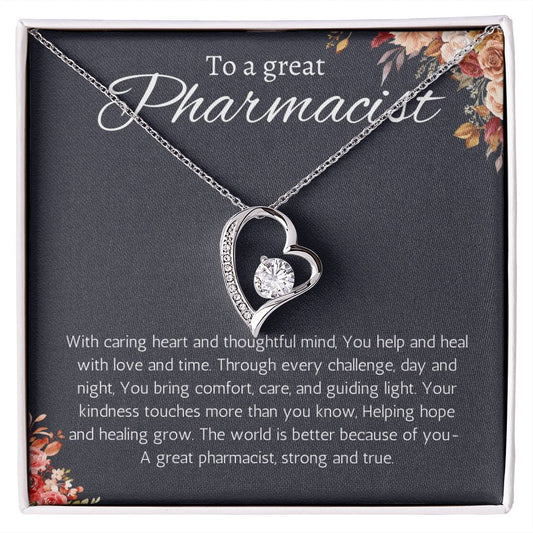 Pharmacist Gift Forever Love Necklace Graduation, Retirement, Appreciation, Christmas, Birthday or Thank You Present