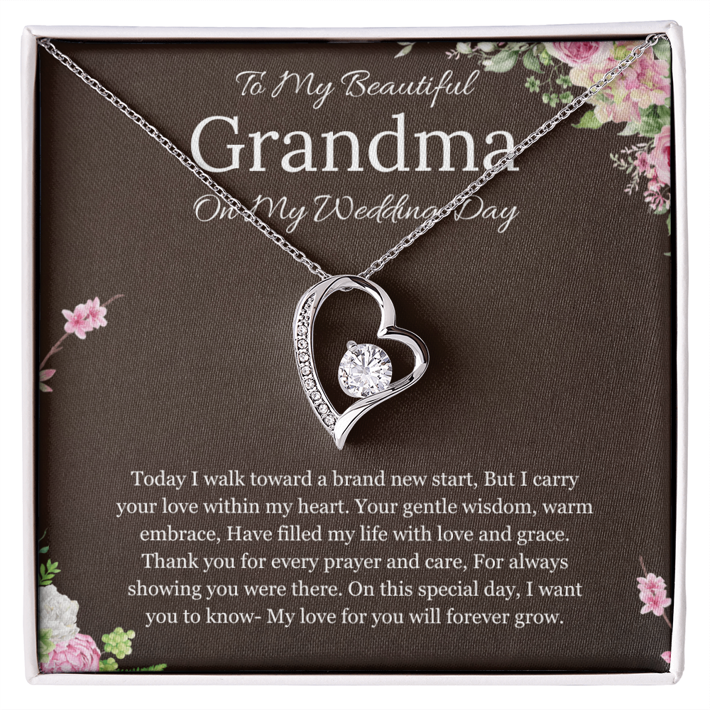 Grandmother of the Bride Gift to Grandma Wedding Gift for Grandma of the Bride Grandmother Wedding Necklace Forever Love Jewelry