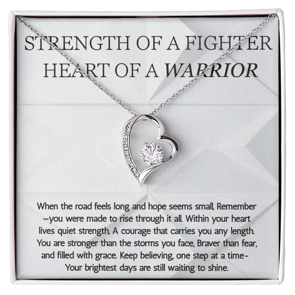 Warrior Forever Love Necklace, Strength of a Fighter Jewelry, Encouragement Gift