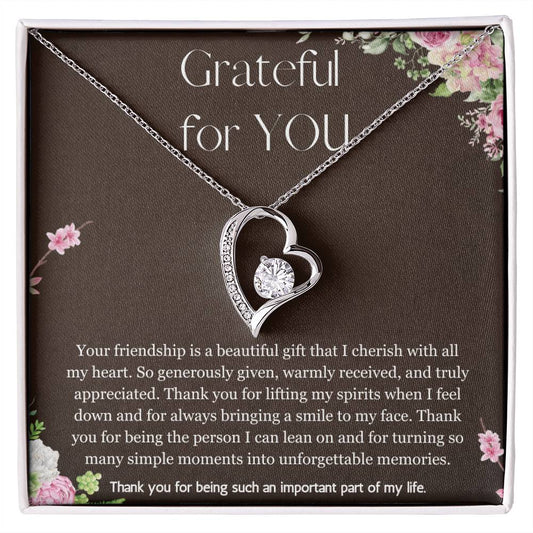 Appreciation Gift Thank you Gift for Friend,  Best Friend Gift, Gratitude Gift, Best Friend Necklace forever Love Jewelry