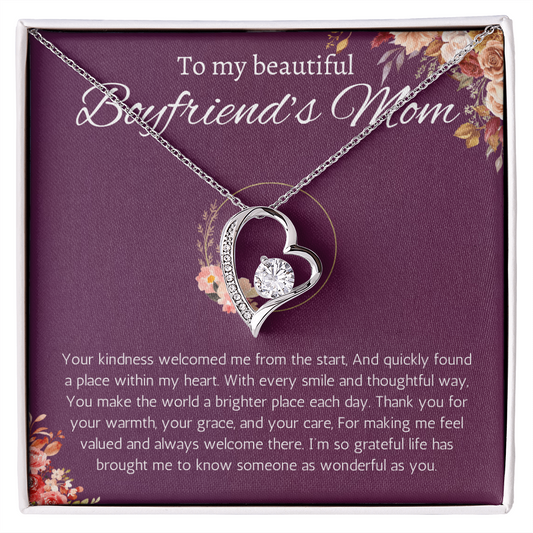 Boyfriends Mom Gift Necklace, Gift for Boyfriends mom From Girlfriend Jewelry Forever Love Present