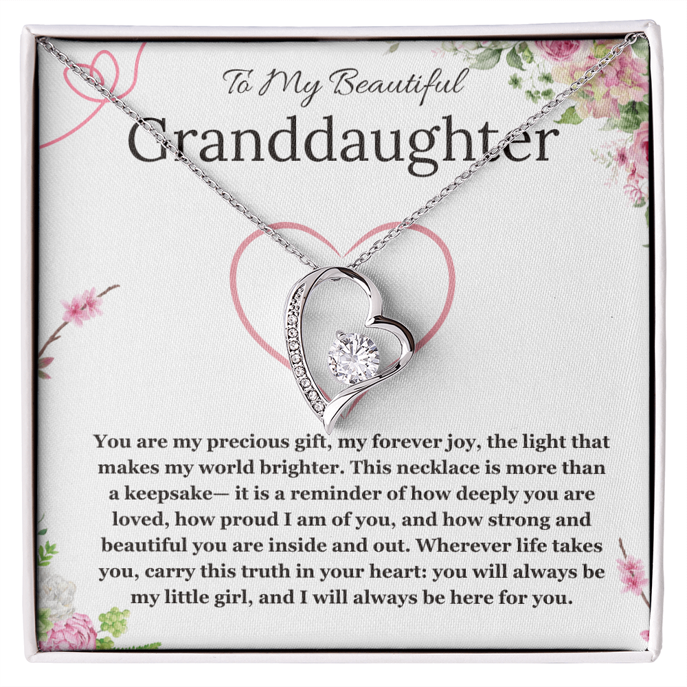 To My Beautiful Granddaughter Gift Necklace from Grandma Grandpa Gift Birthday Christmas Graduation Forever Love necklace