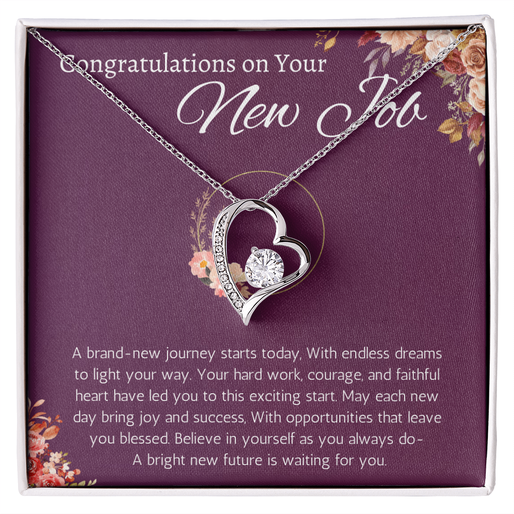 New Job Gift for Her Necklace Congratulations Gift New Job Colleague Leaving Gift New Job Gifts for Woman forever Love Jewelry