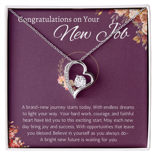 New Job Gift for Her Necklace Congratulations Gift New Job Colleague Leaving Gift New Job Gifts for Woman forever Love Jewelry
