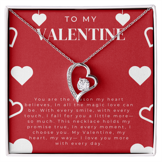 To My valentine Gift Necklace, Forever Love Necklace For Valentines Day Gift for Girlfriend, Wife Partner from Boyfriend Husband