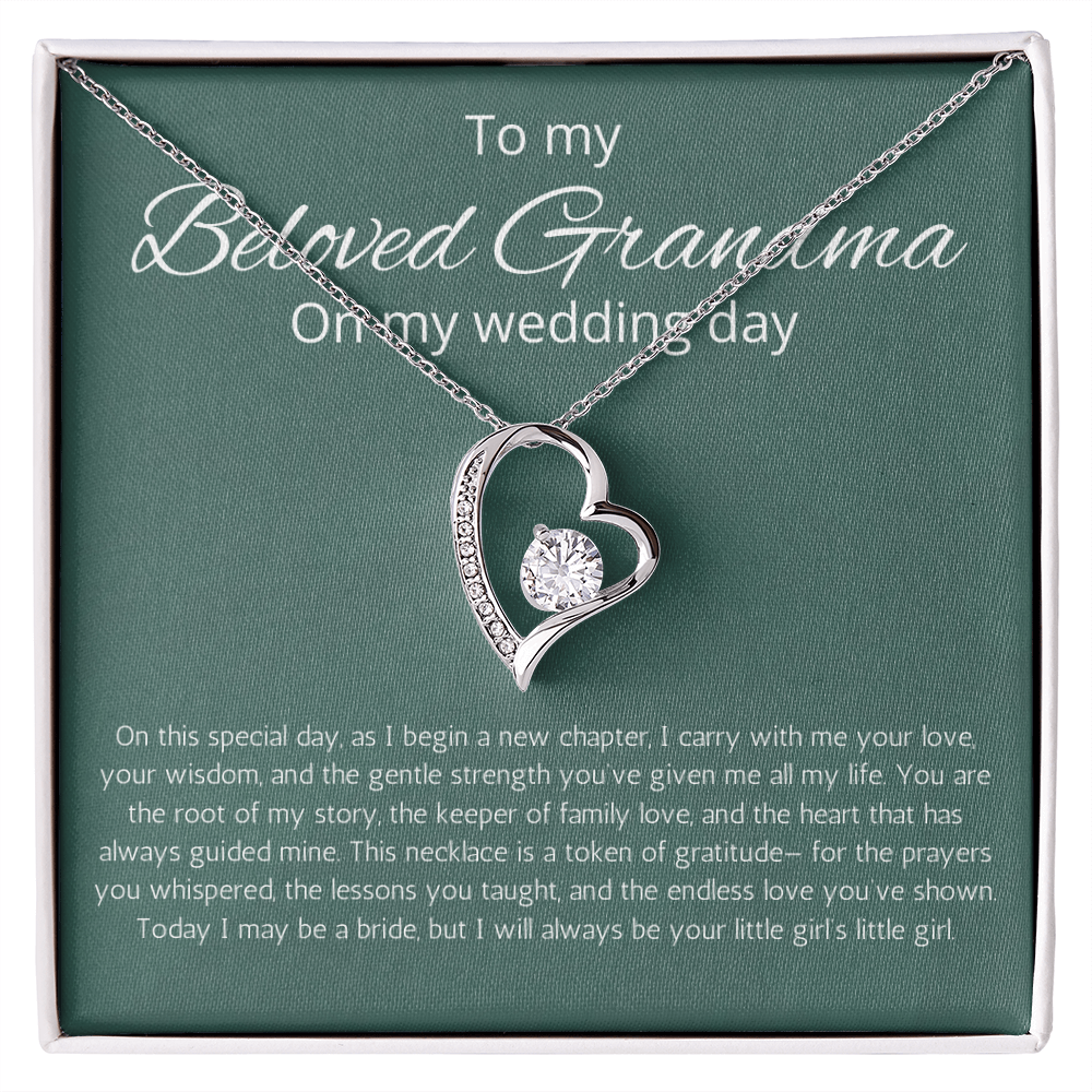 Grandmother of Bride Gift Necklace Forever Love Jewelry for Grandma for Wedding from Granddaughter Present