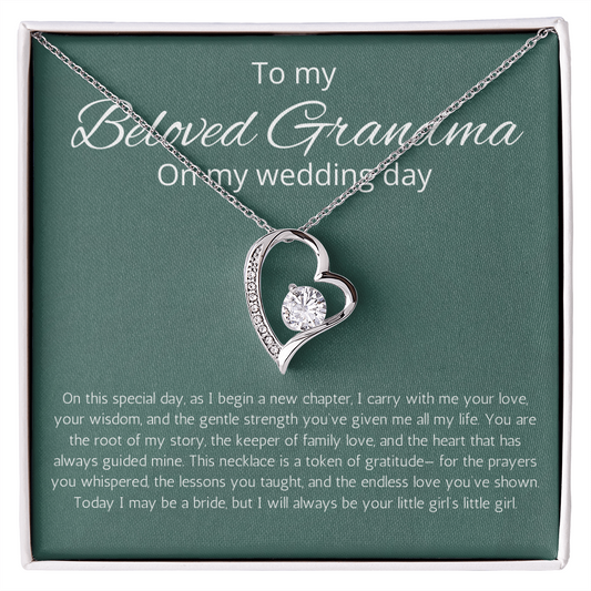 Grandmother of Bride Gift Necklace Forever Love Jewelry for Grandma for Wedding from Granddaughter Present