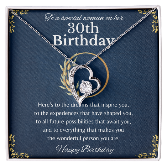 30th Birthday Gift for Woman, 30th Birthday Gift For Her, Solitaire Crystal Necklace, 30th Birthday Gift Necklace For Her,30th Birthday Jewelry