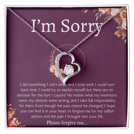 I'm Sorry Gift Apology Gift For Her Forever Love Necklace Please Forgive me Gift Wife, Girlfriend, Friend, Forgiveness Jewelry